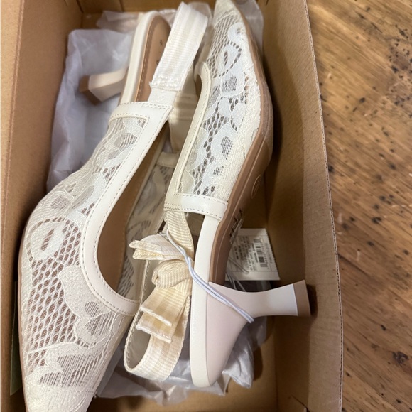 A new Day raffia Milan sling back pumps NEW in box - Picture 8 of 9